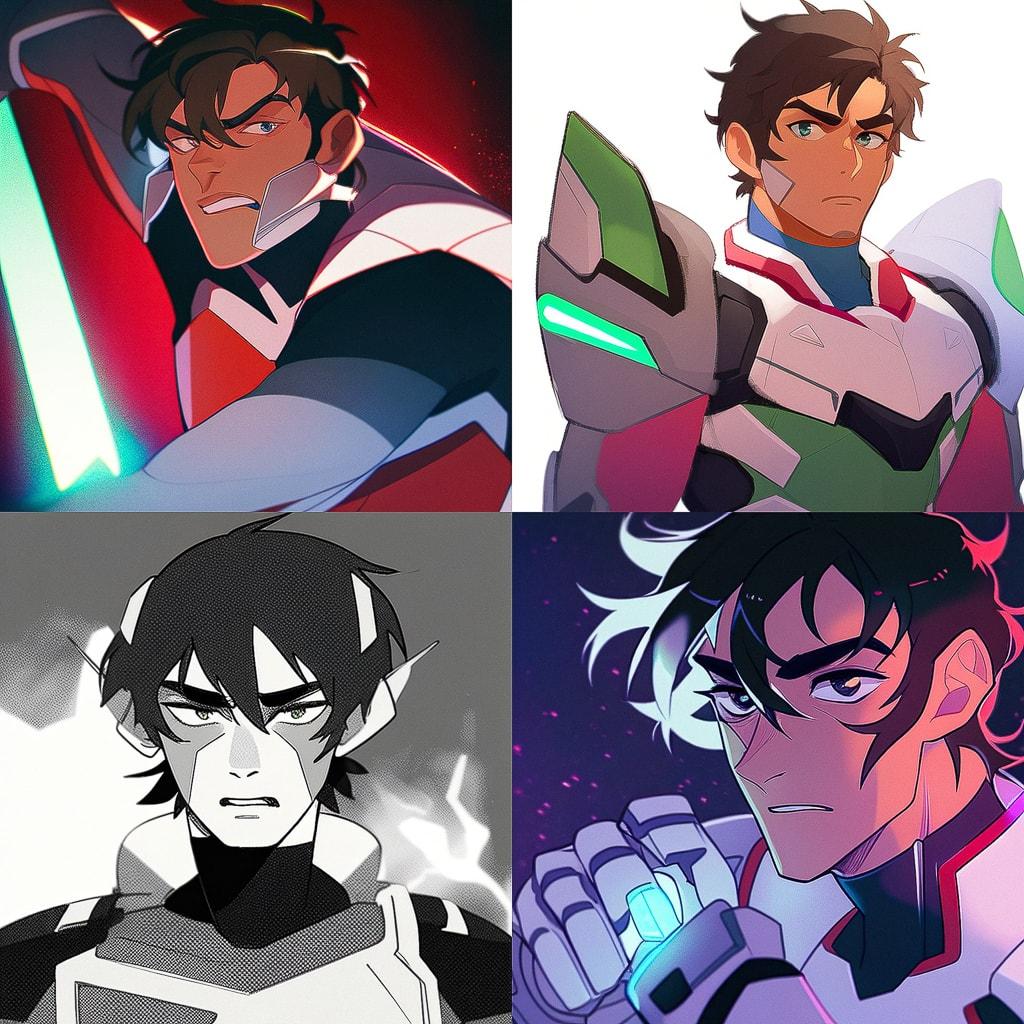 Voltron style, Midjourney Niji 4, render 1 of 4