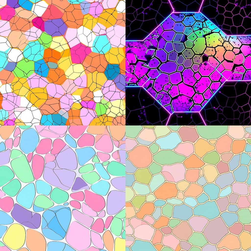 Voronoi diagram style, Midjourney Niji 5, render 1 of 4