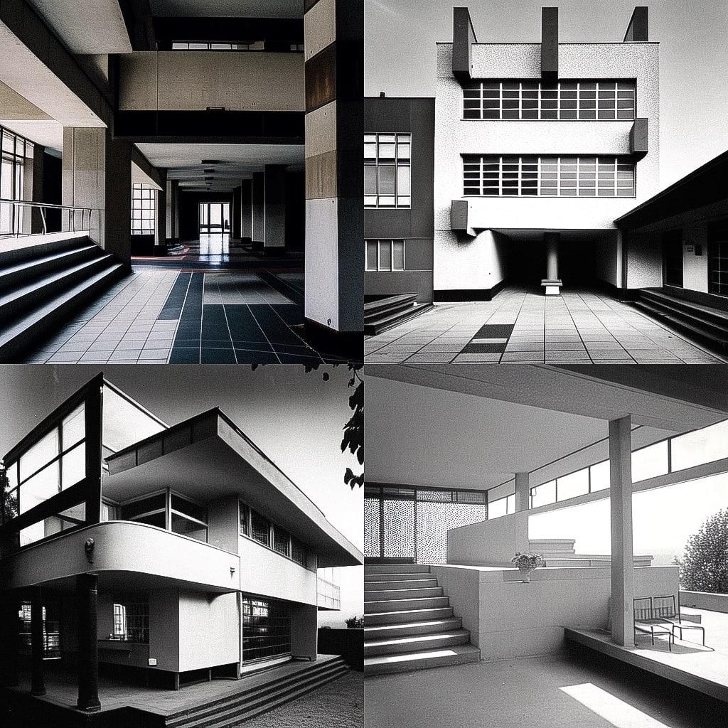Walter Gropius style, Midjourney Niji 4, render 1 of 4