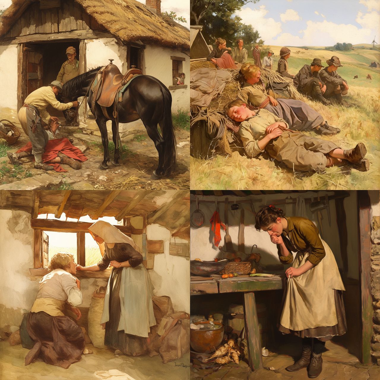 Walter Langley style, Midjourney Niji 6, render 1 of 4