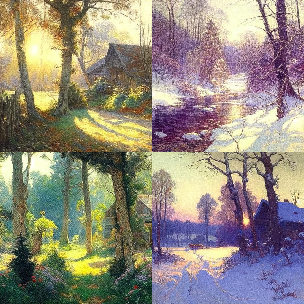 Walter Launt Palmer style, Midjourney Niji 5, render 1 of 4