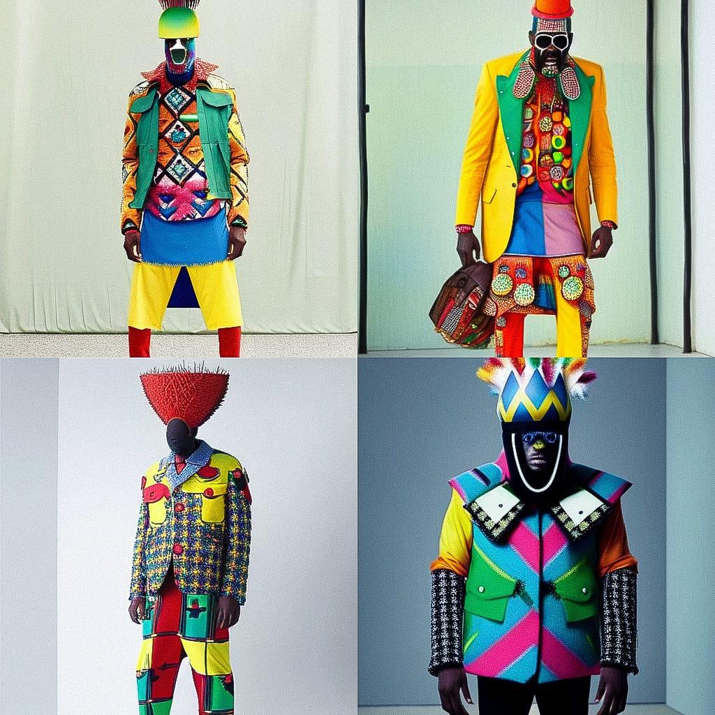 Walter Van Beirendonck style, Midjourney Niji 4, render 1 of 4