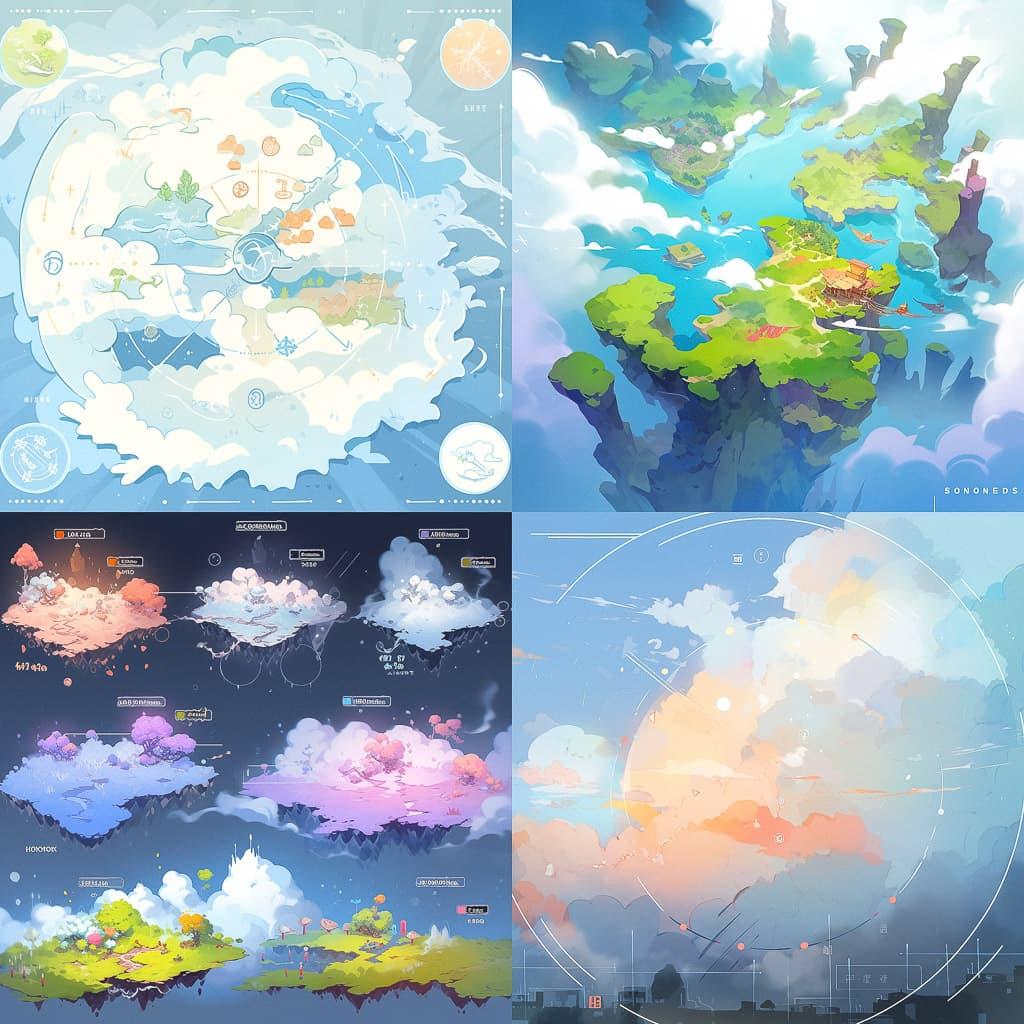 Weather map style, Midjourney Niji 5, render 1 of 4