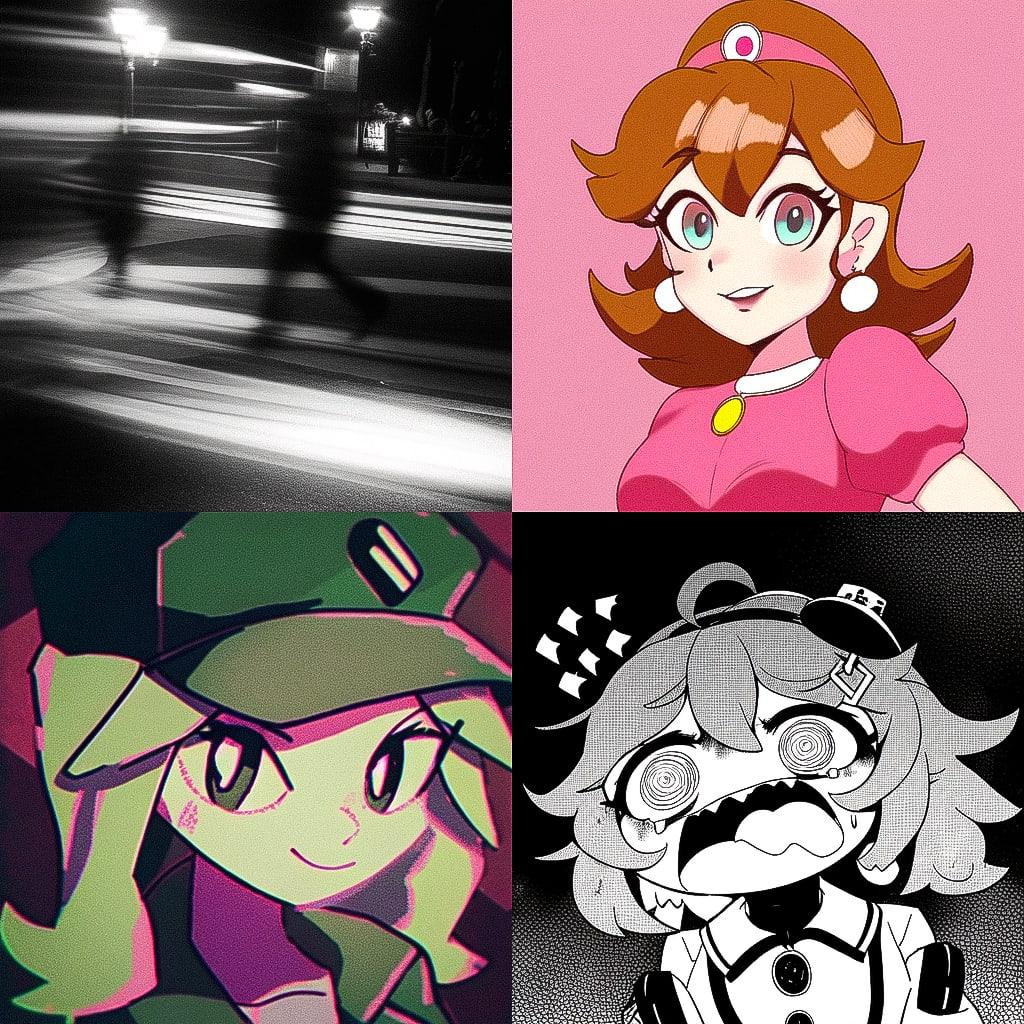 Weegee style, Midjourney Niji 4, render 1 of 4