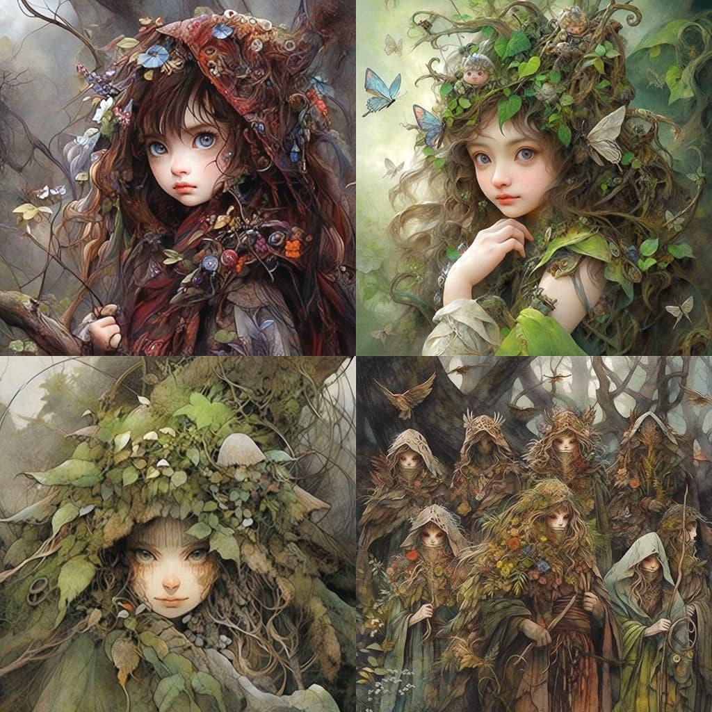 Wendy Froud style, Midjourney Niji 5, render 1 of 4