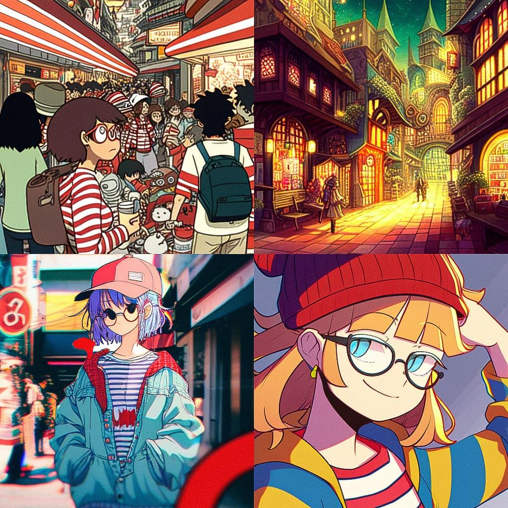 Where is Waldo style, Midjourney Niji 5, render 1 of 4