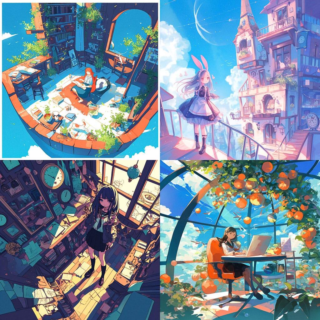 Whimsical atmosphere style, Midjourney Niji 6, render 1 of 4