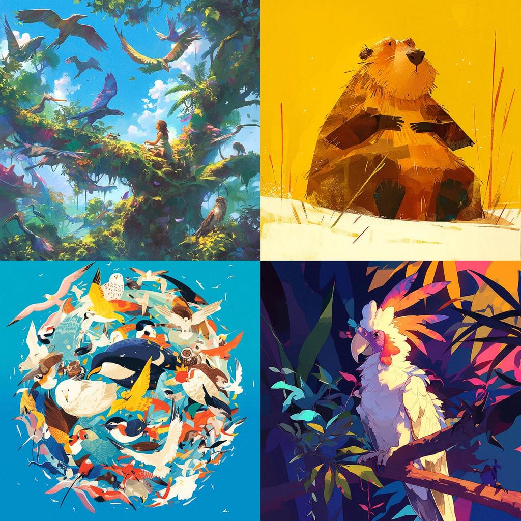 Wildlife Art style, Midjourney Niji 6, render 1 of 4