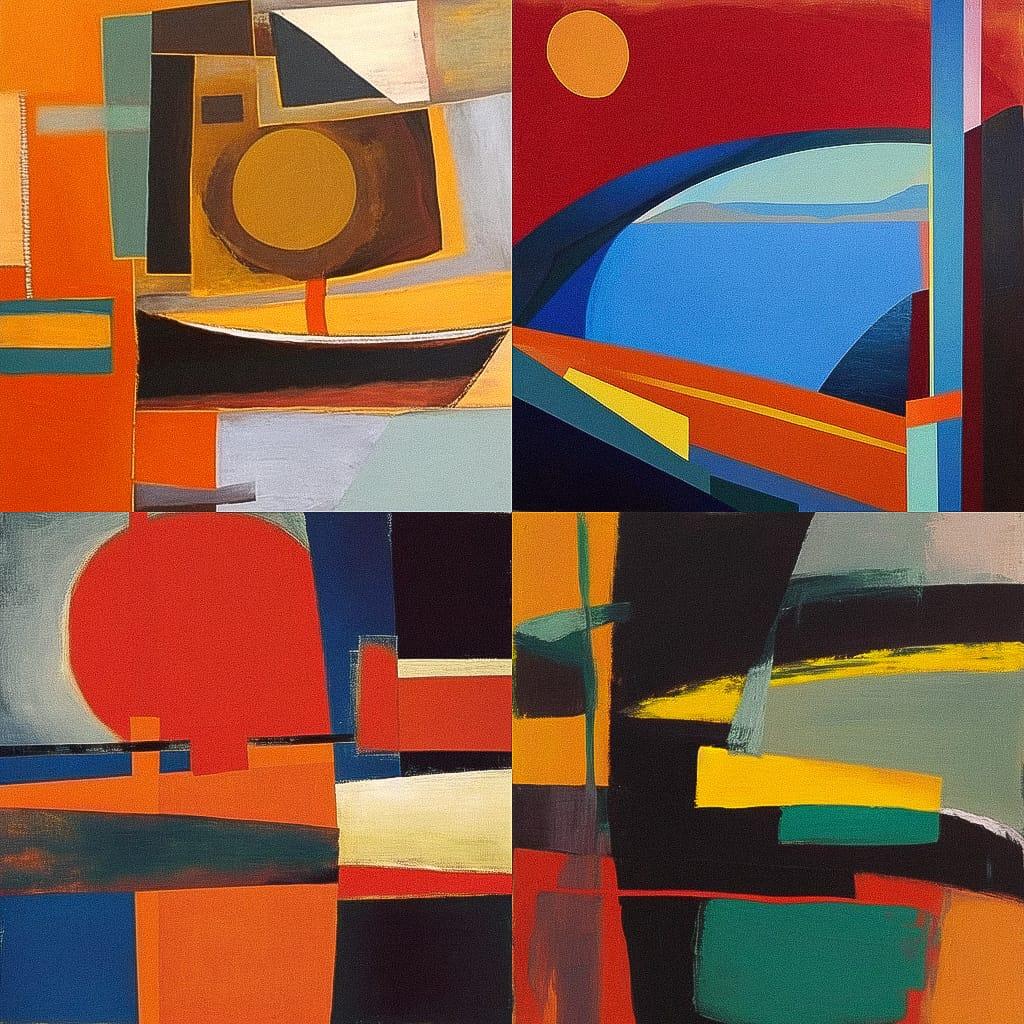 Wilhelmina Barns-Graham style, Midjourney Niji 4, render 1 of 4
