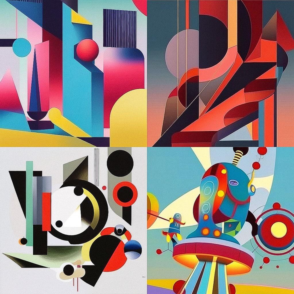 Willi Baumeister style, Midjourney Niji 4, render 1 of 4