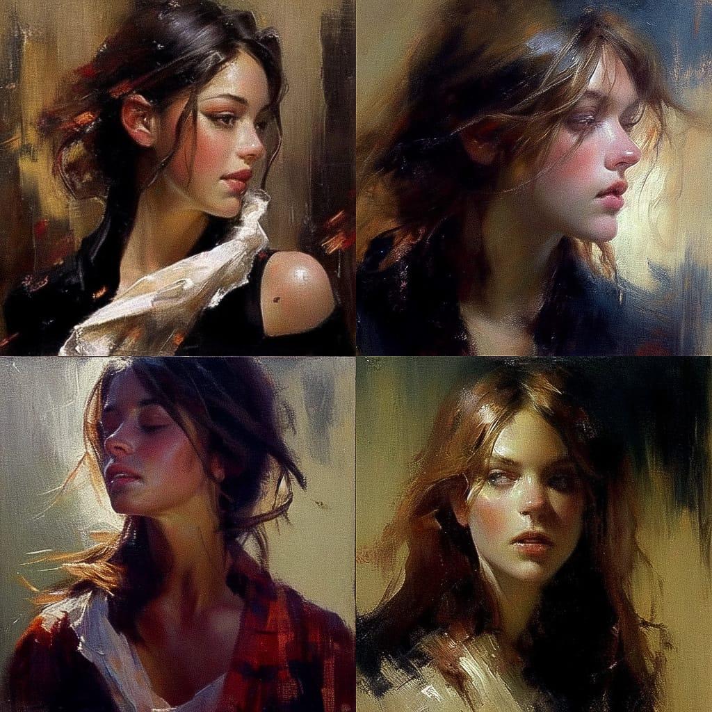 William Oxer style, Midjourney Niji 4, render 1 of 4