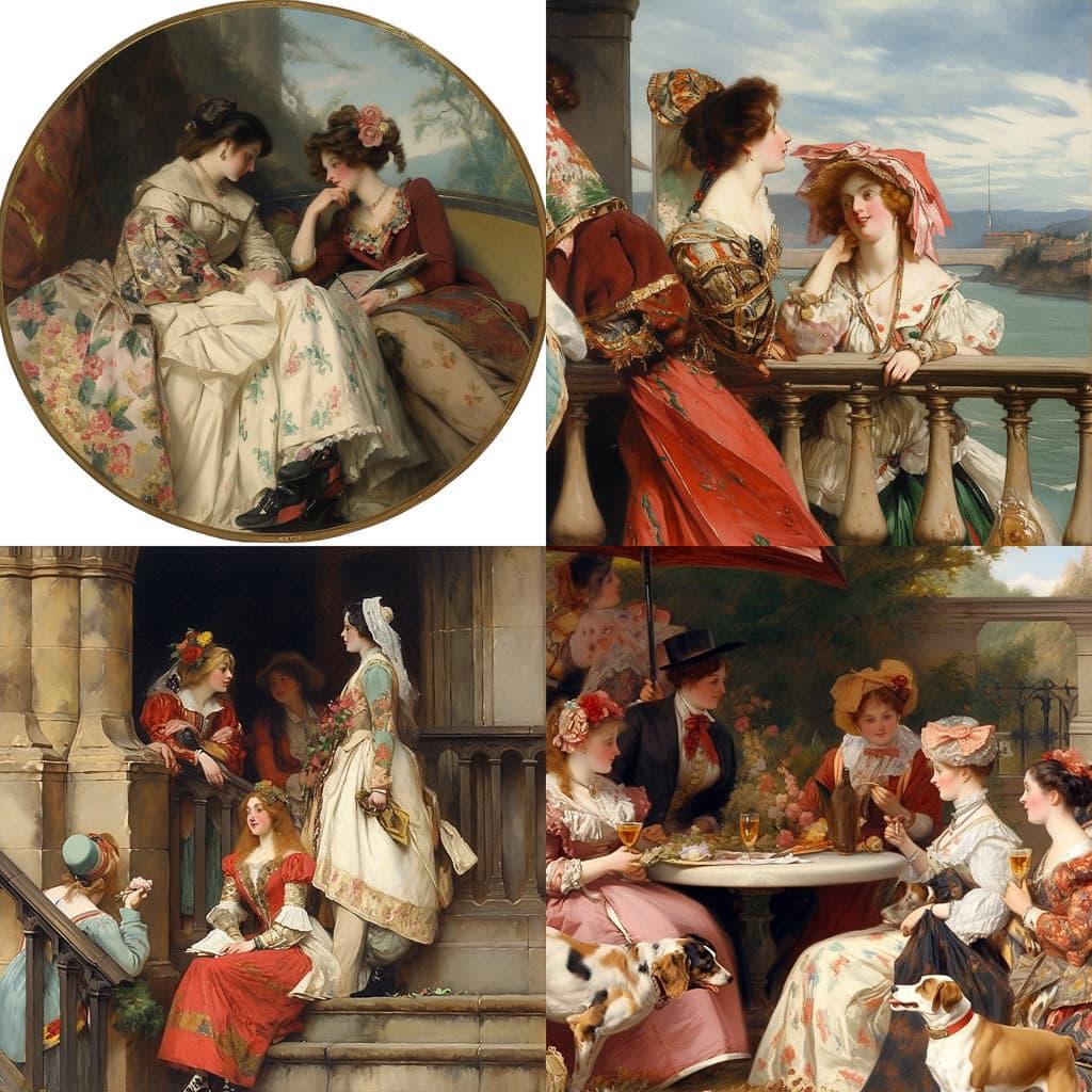 William Powell Frith style, Midjourney Niji 5, render 1 of 4