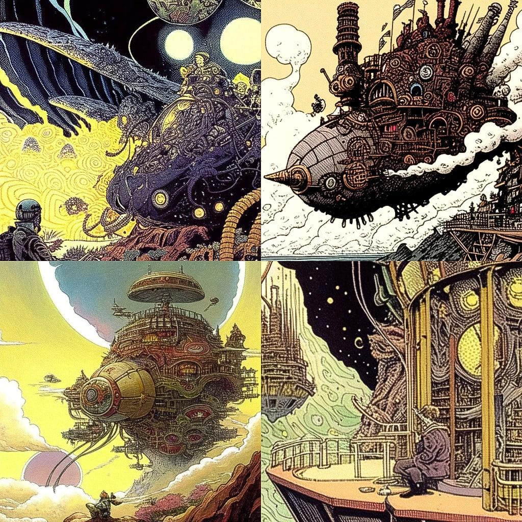 William Stout style, Midjourney Niji 4, render 1 of 4