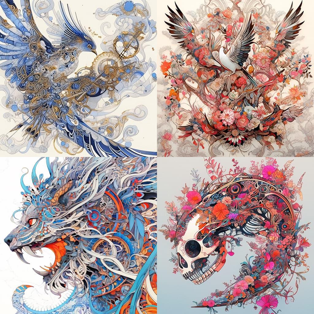 Wim Delvoye style, Midjourney Niji 5, render 1 of 4