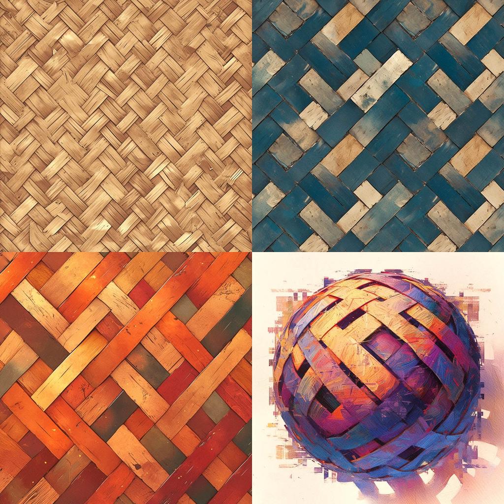 Woven texture style, Midjourney Niji 6, render 1 of 4
