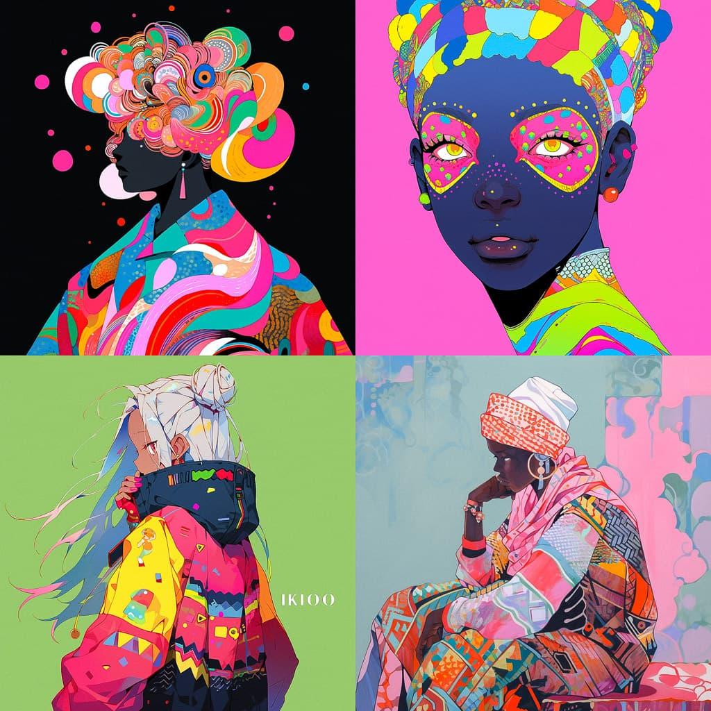 Yinka Ilori style, Midjourney Niji 5, render 1 of 4