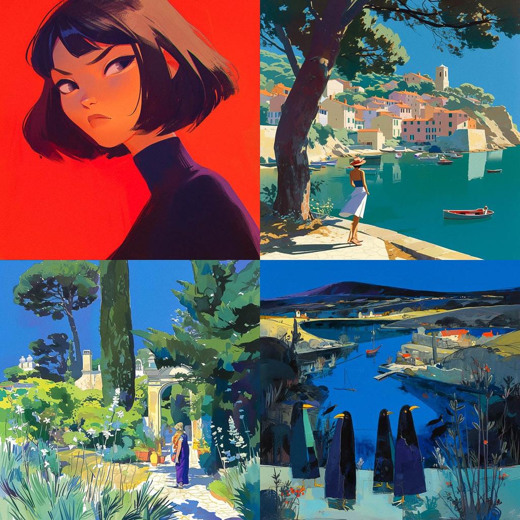 Yves Brayer style, Midjourney Niji 6, render 1 of 4