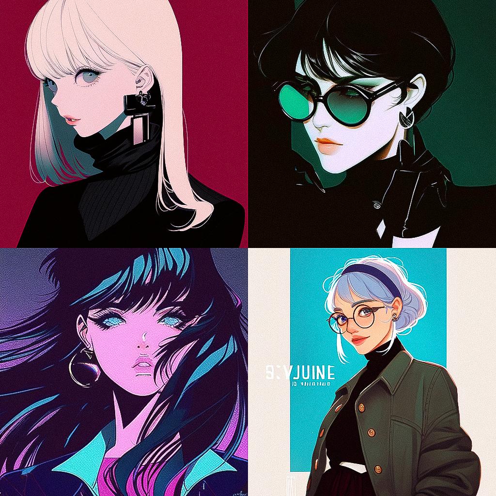 Yves Saint-Laurent style, Midjourney Niji 4, render 1 of 4