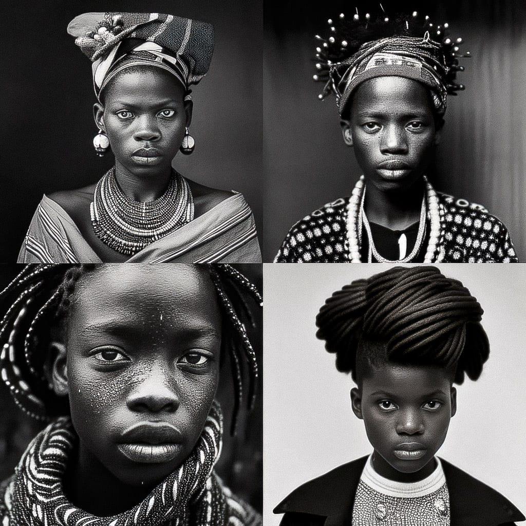 Zanele Muholi style, Midjourney Niji 4, render 1 of 4