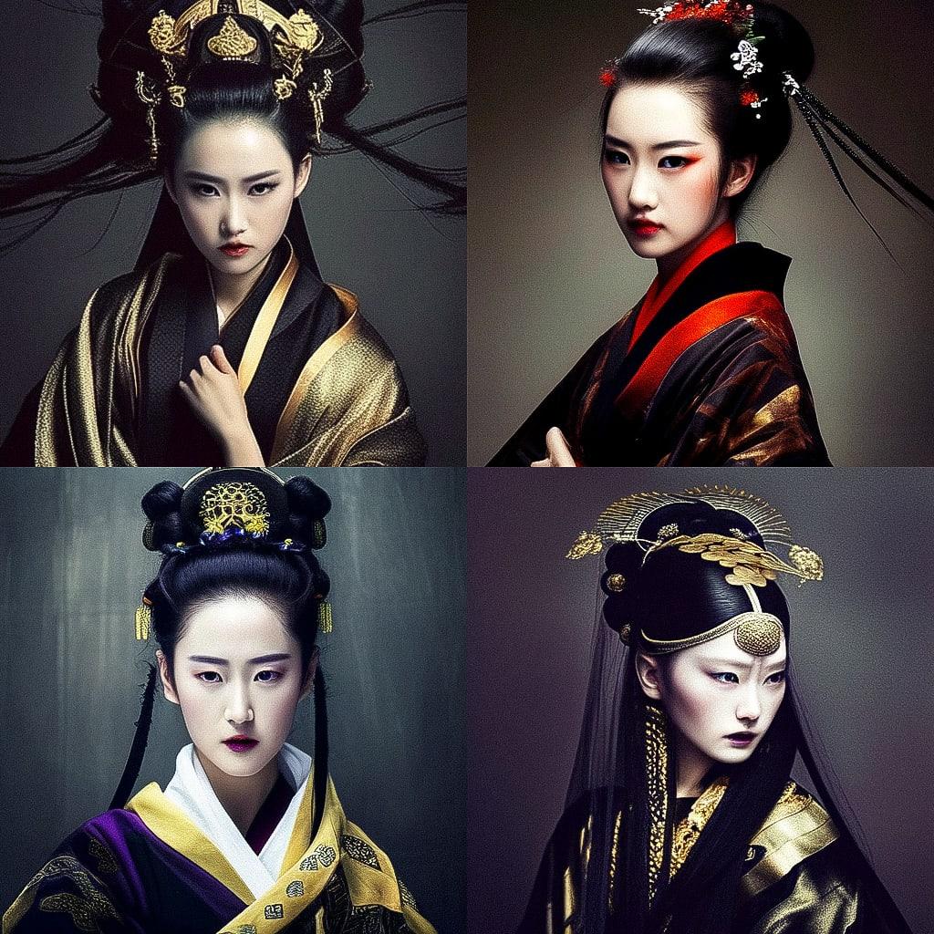 Zhang Jingna style, Midjourney Niji 5, render 1 of 4