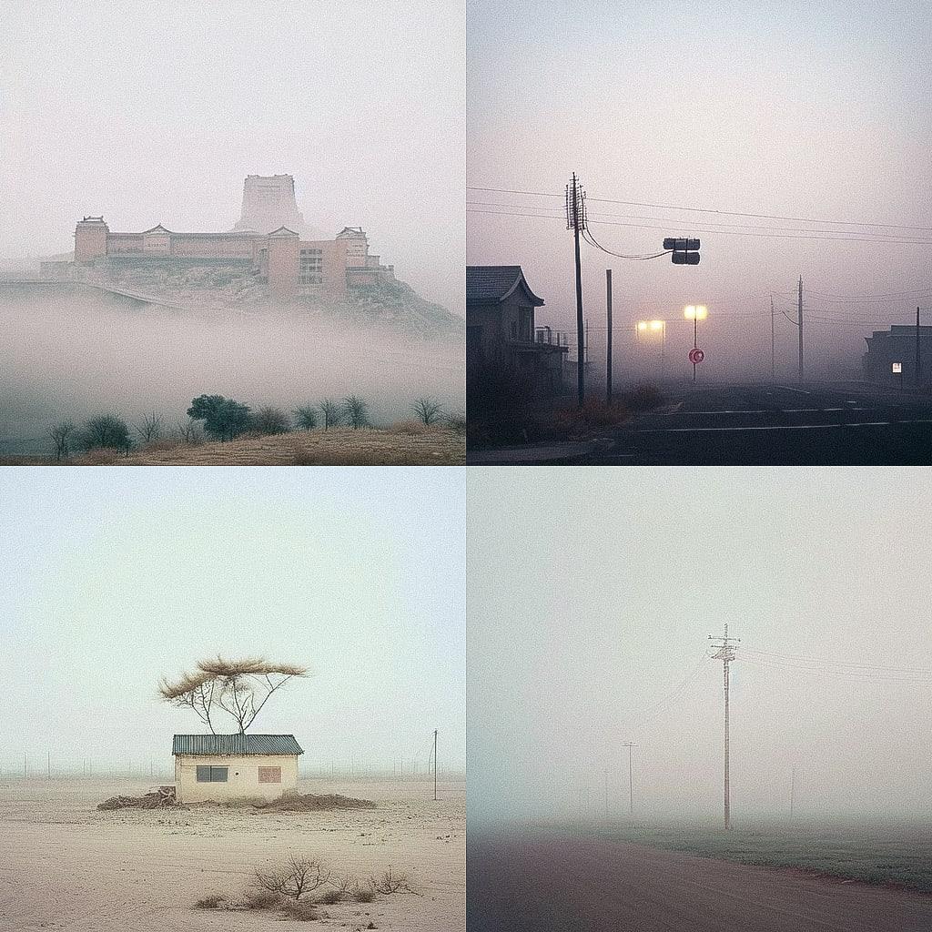 Zhang Kechun style, Midjourney Niji 4, render 1 of 4