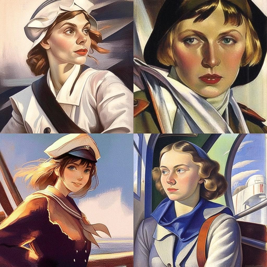 Zinaida Serebriakova style, Midjourney Niji 4, render 1 of 4
