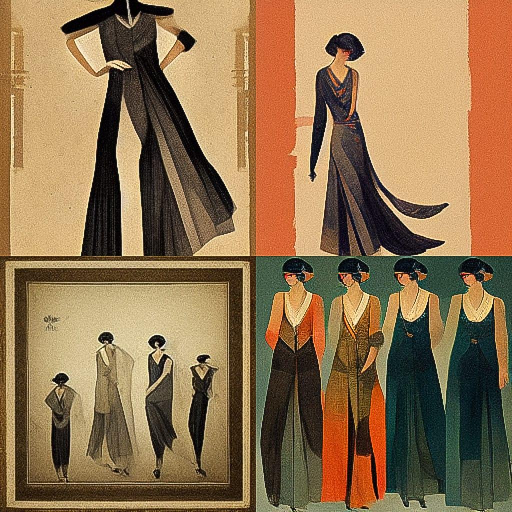 1920s fashion style, Midjourney V3, render 1 of 4