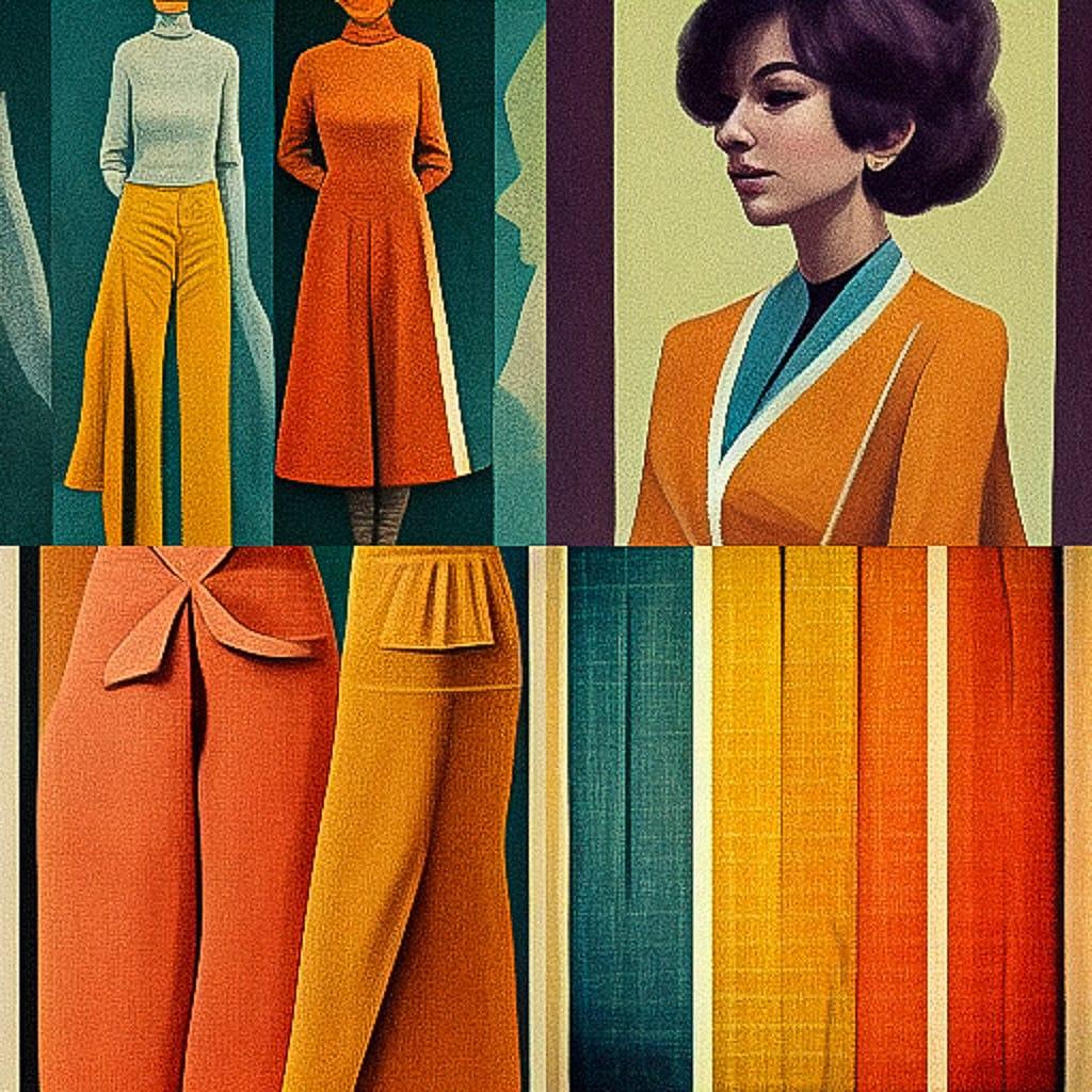 1960s fashion style, Midjourney V3, render 1 of 4