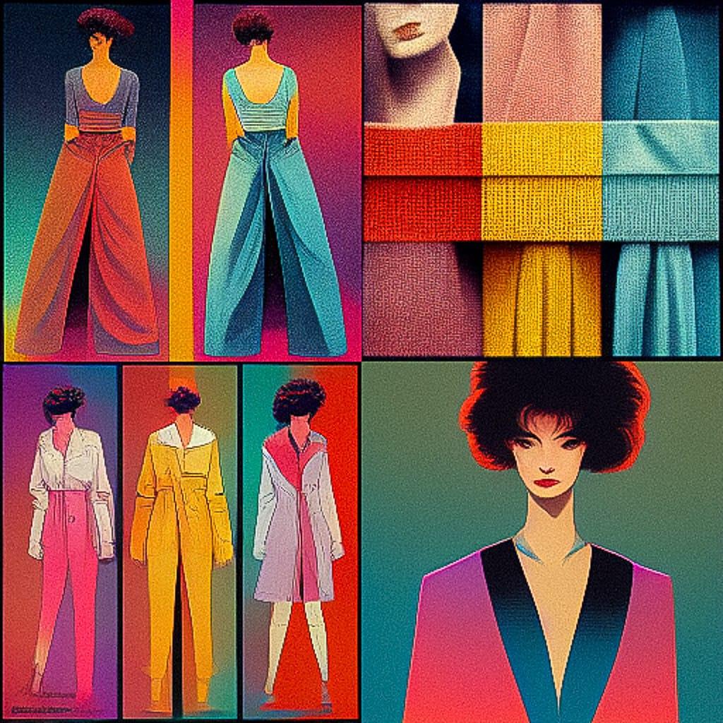 1980s fashion style, Midjourney V3, render 1 of 4