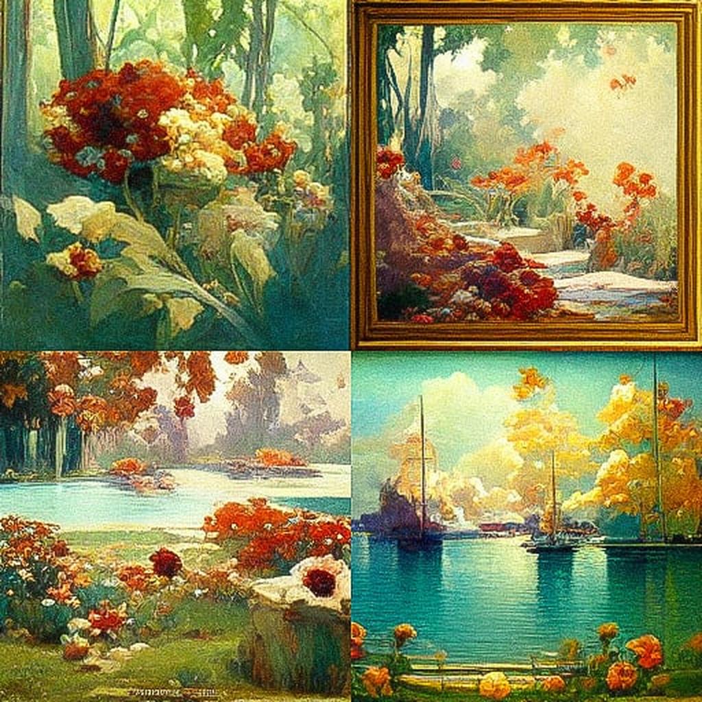 Abbott Fuller Graves style, Midjourney V3, render 1 of 4