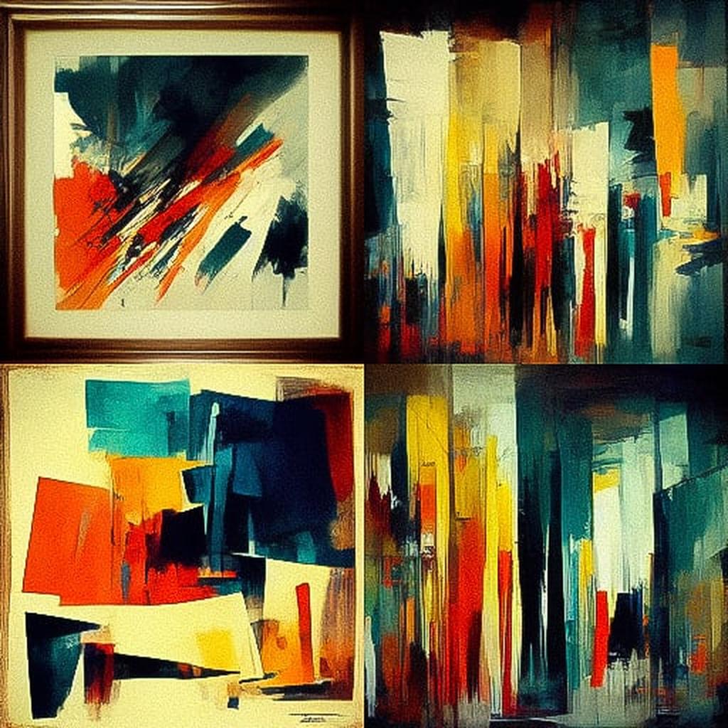 Abstract expressionism style, Midjourney V3, render 1 of 4