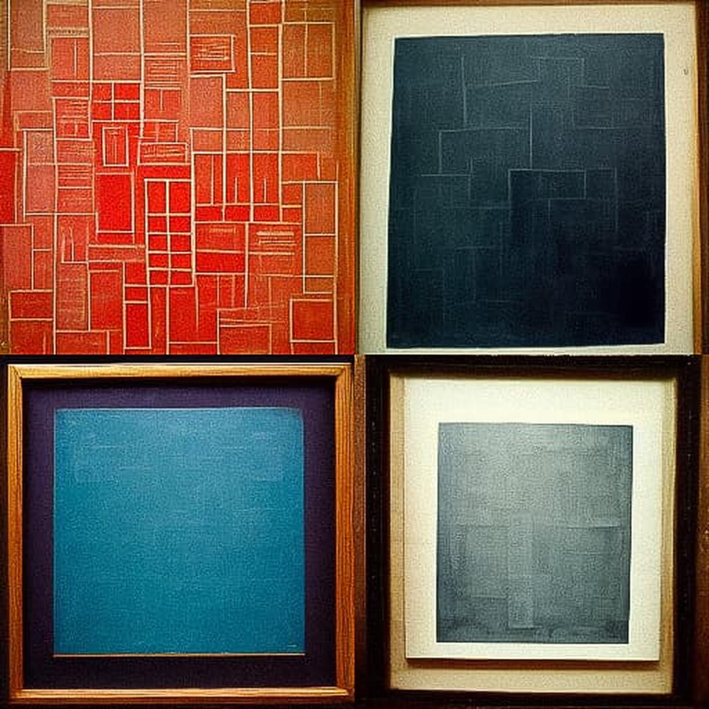 Ad Reinhardt style, Midjourney V3, render 1 of 4