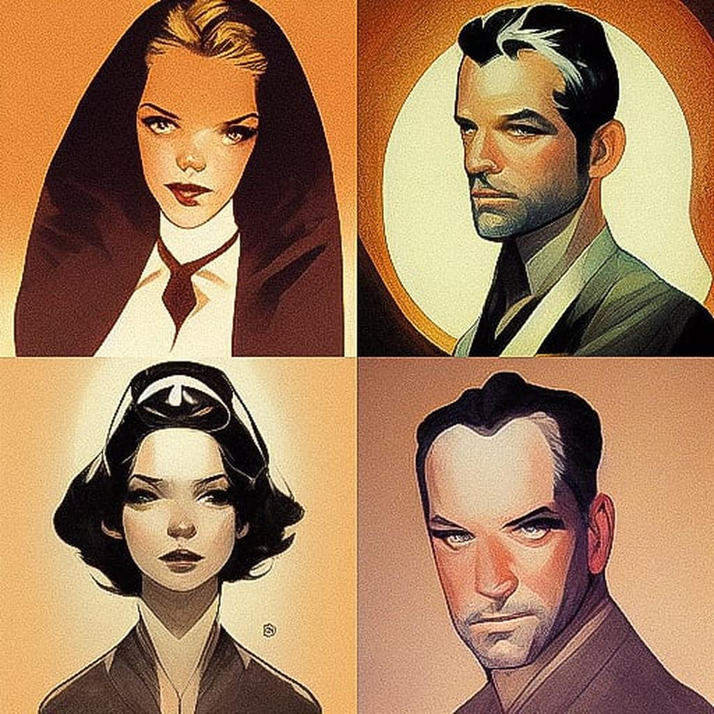 Adam Hughes style, Midjourney V3, render 1 of 4