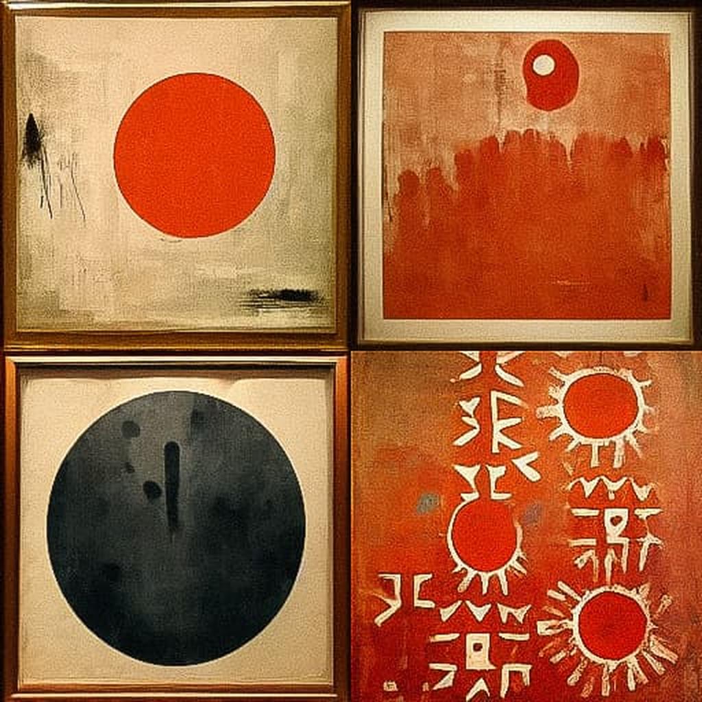 Adolph Gottlieb style, Midjourney V3, render 1 of 4