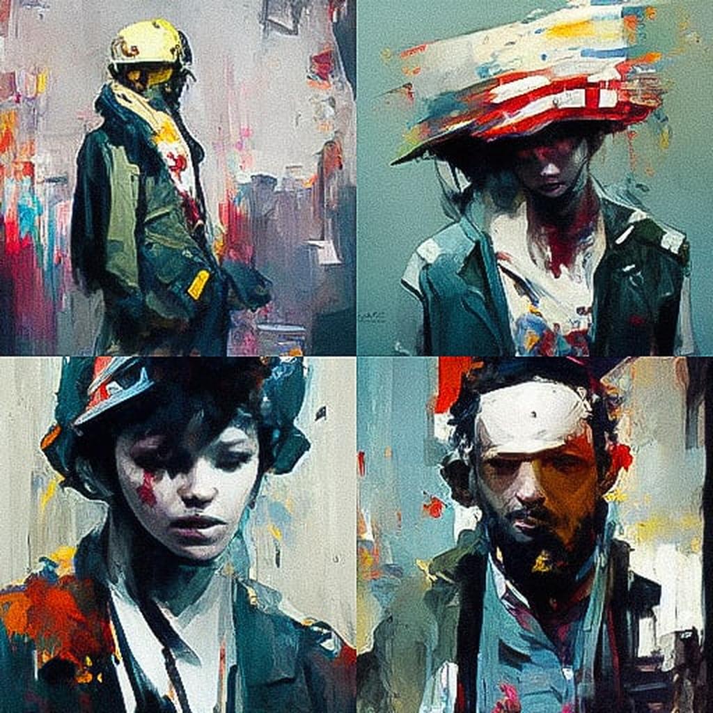 Adrian Ghenie style, Midjourney V3, render 1 of 4