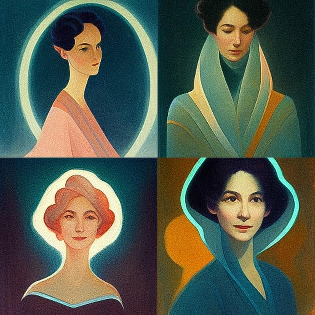 Agnes Lawrence Pelton style, Midjourney V3, render 1 of 4