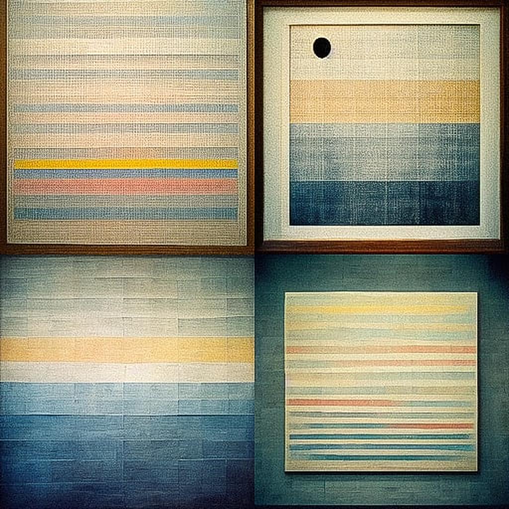 Agnes Martin style, Midjourney V3, render 1 of 4