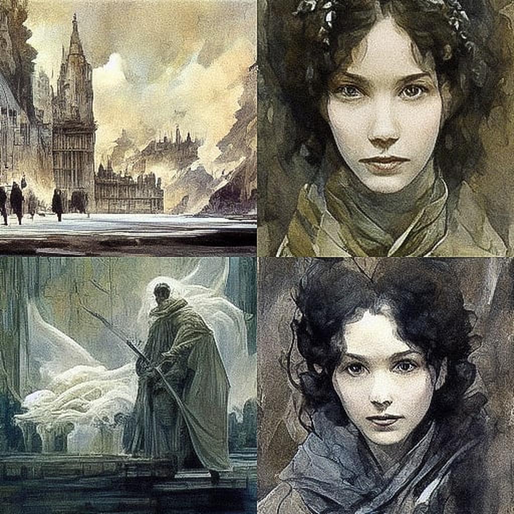 Alan Lee style, Midjourney V3, render 1 of 4