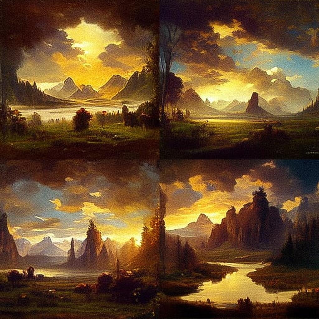Albert Bierstadt style, Midjourney V3, render 1 of 4