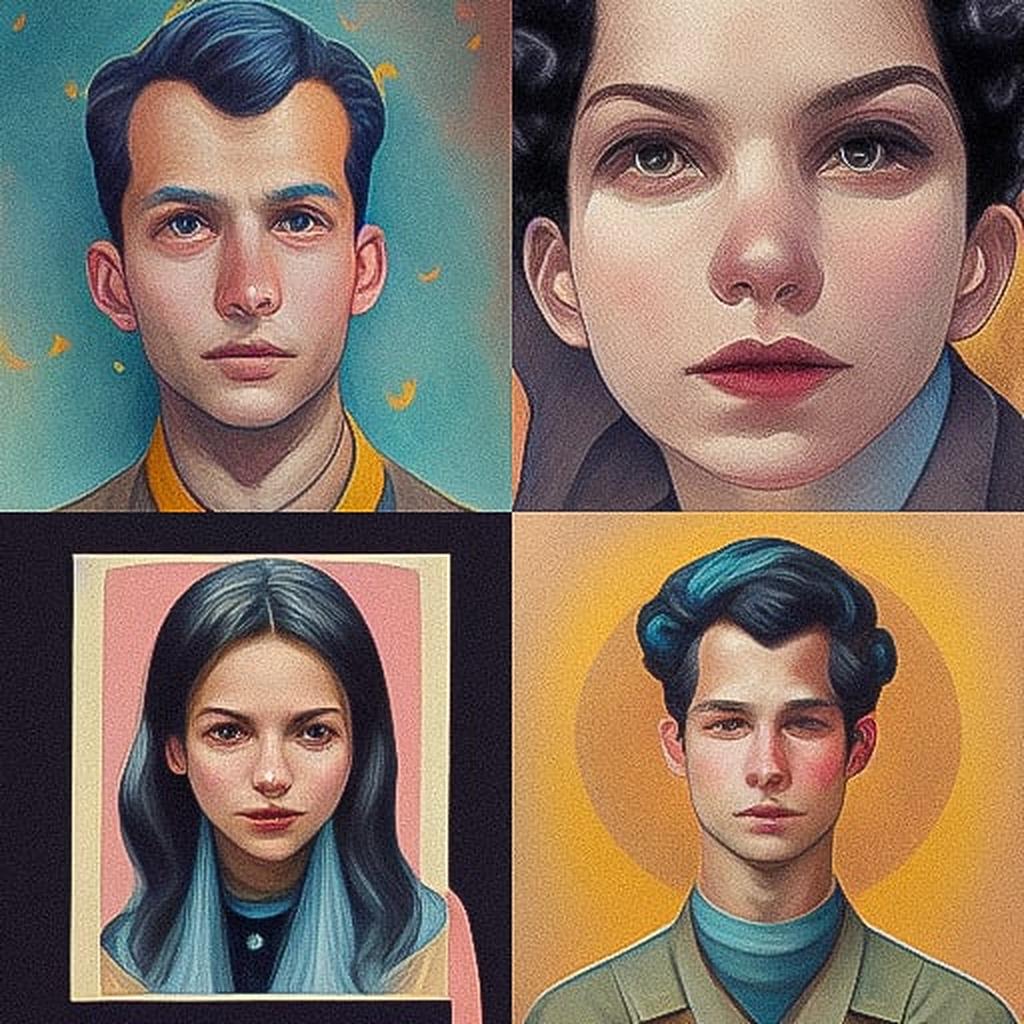 Alex Gross style, Midjourney V3, render 1 of 4