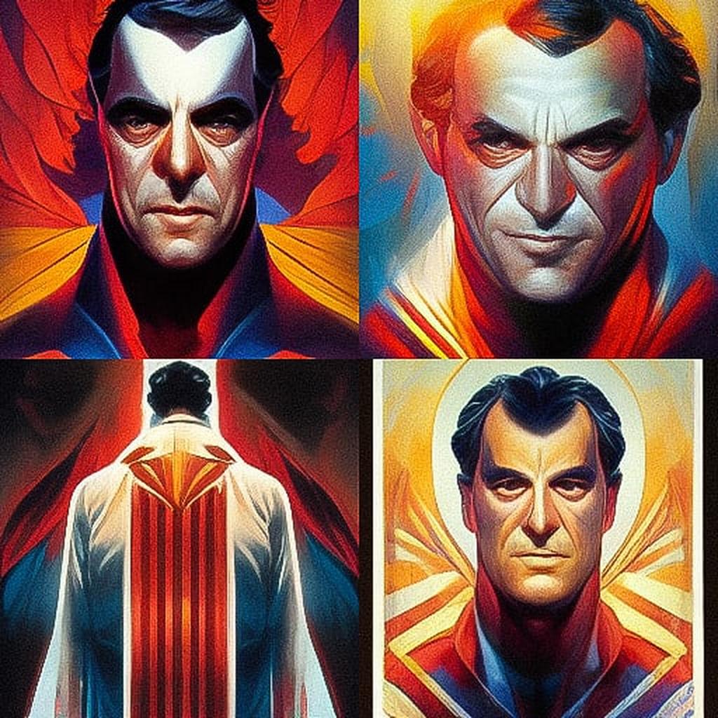 Alex Ross style, Midjourney V3, render 1 of 4