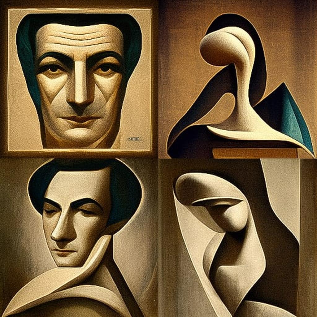 Alexander Archipenko style, Midjourney V3, render 1 of 4