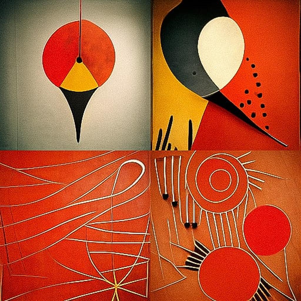 Alexander Calder style, Midjourney V3, render 1 of 4