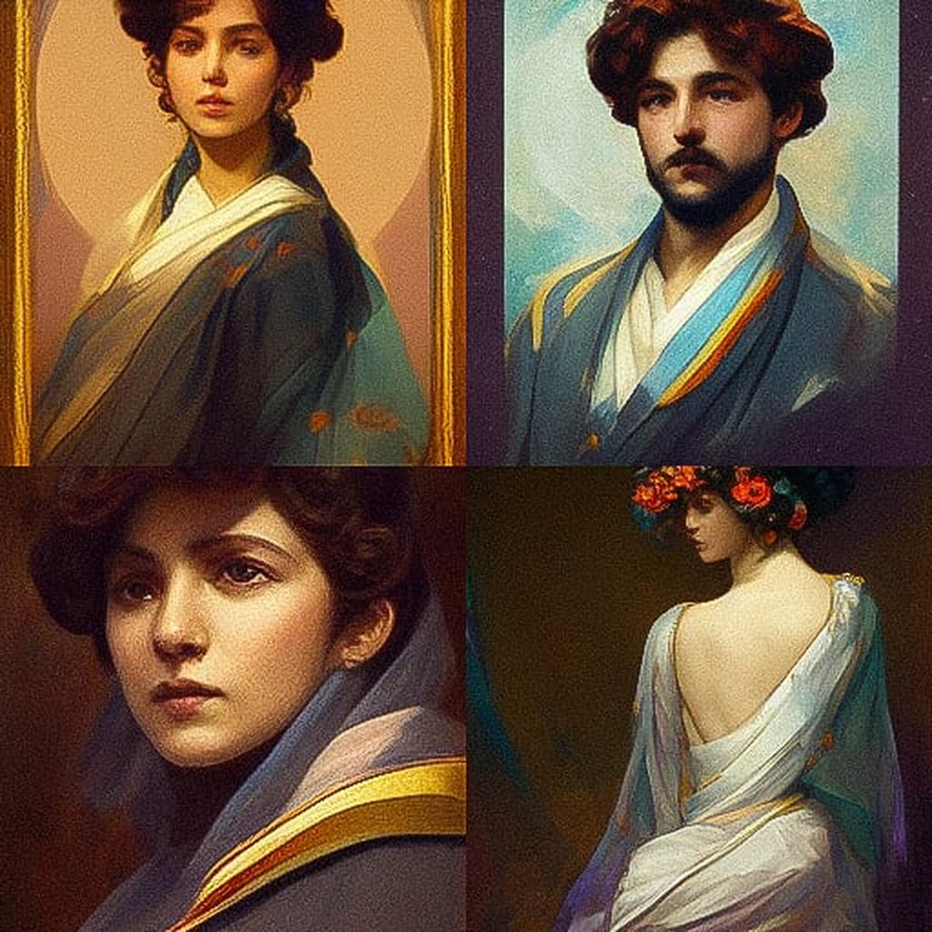 Alexandre Cabanel style, Midjourney V3, render 1 of 4