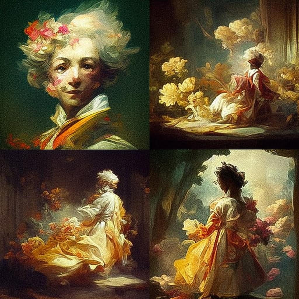 Alexandre-Evariste Fragonard style, Midjourney V3, render 1 of 4