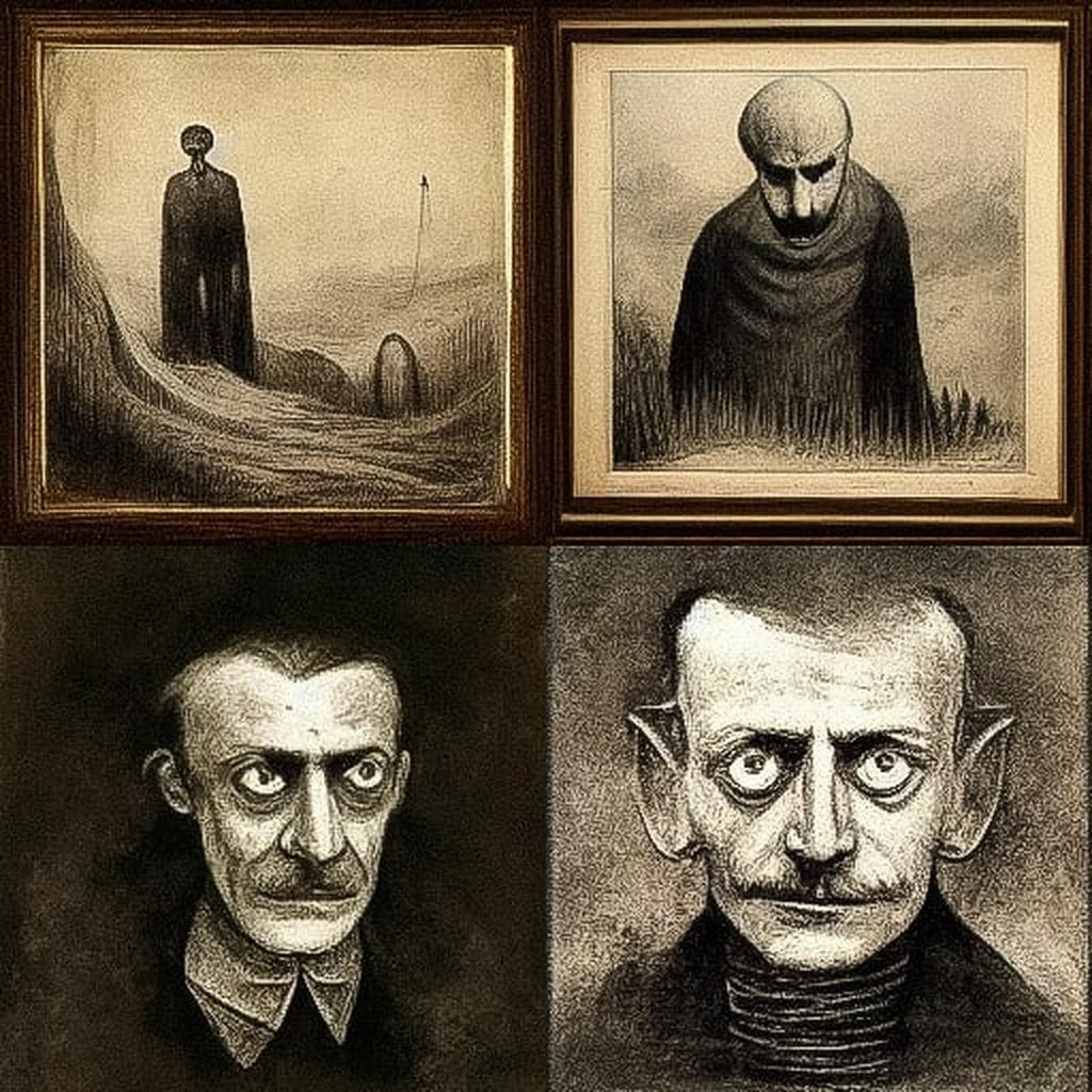 Alfred Kubin style, Midjourney V3, render 1 of 4