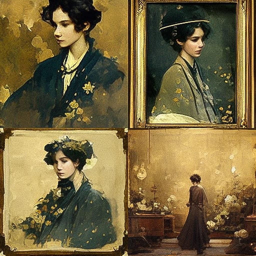 Alfred Stevens style, Midjourney V3, render 1 of 4
