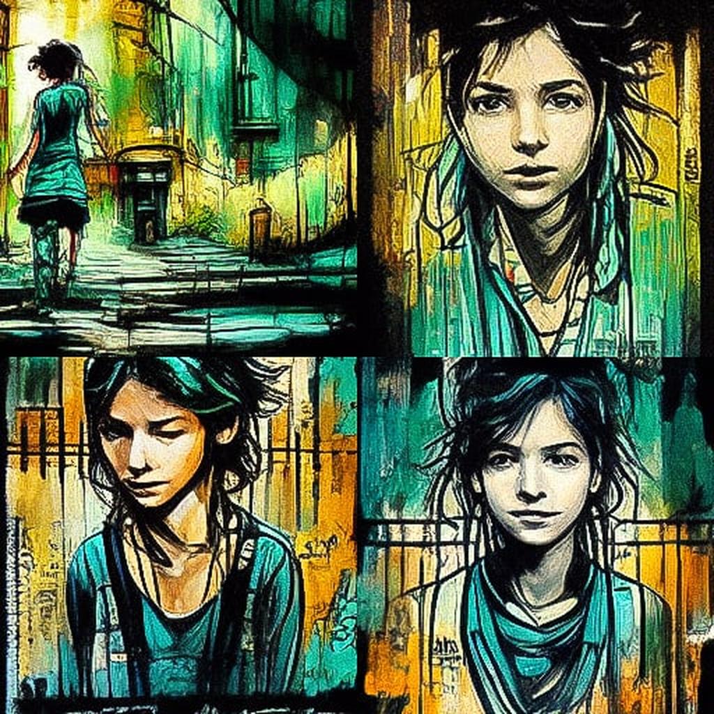 Alice Pasquini style, Midjourney V3, render 1 of 4