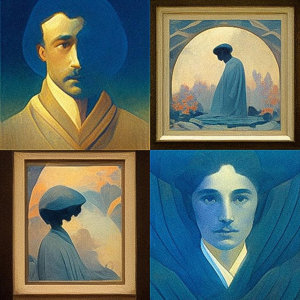 Alphonse Osbert style, Midjourney V3, render 1 of 4
