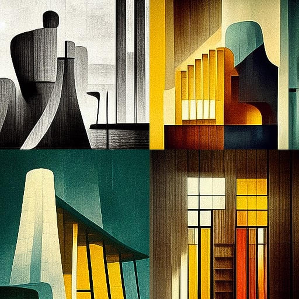 Alvar Aalto style, Midjourney V3, render 1 of 4